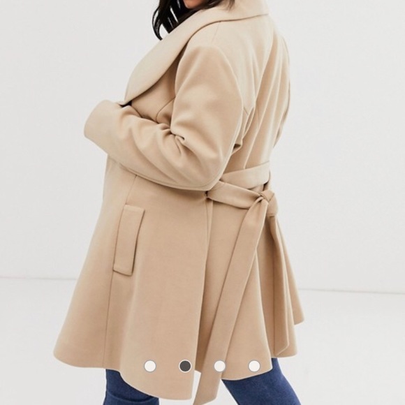 Camel coloured coat with tie belt size 18 - Picture 2 of 5